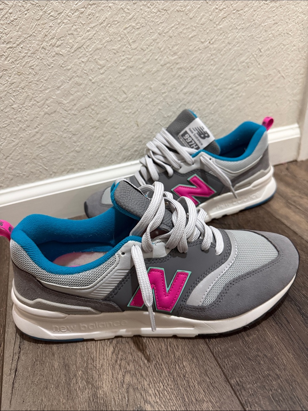 New Balance Gray, Pink & Teal Girls' Athletic Sneakers